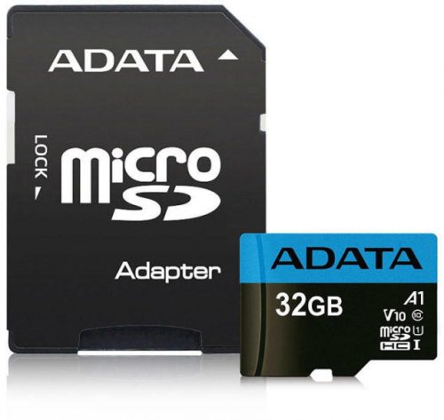 32GB ADATA MicroSD kártya - microSDXC UHS-I Class10 A1 (R/W: 100/20 MB/s) + adapter