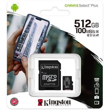 512GB Kingston Canvas Select Plus UHS-1 memóriakártya (SDCS2/512GB)