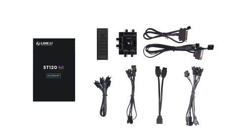 Lian Li ST120 RGB PWM 12cm RGB Fekete 3db-os + Vezérlő